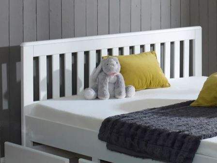 Wooden double bed with storage