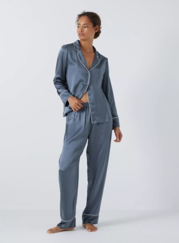 John Lewis Piped Silk Pyjama Set