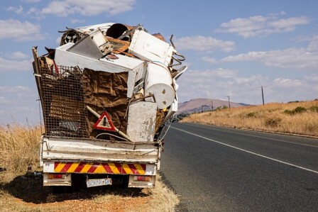 Lorry containing scrap metal