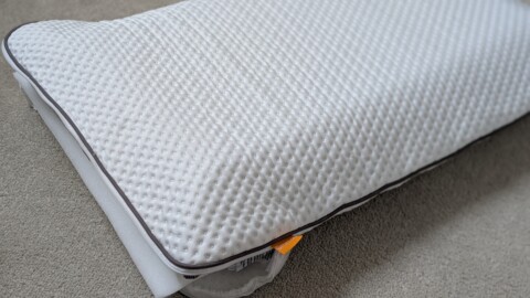 Emma Premium Foam Pillow wide view with open zip