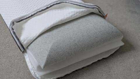 Emma Premium Foam Pillow exposed layers folded back