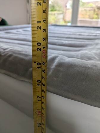 Huddle Never Deflate Luxury Double Air Bed height measure