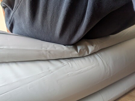 Huddle Never Deflate Luxury Double Air Bed side test