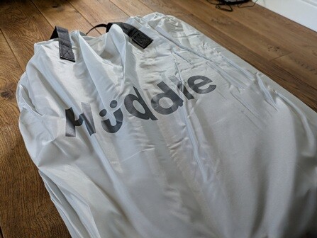 Huddle Never Deflate Luxury Double Air Bed in packaging