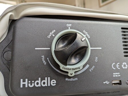 Huddle Never Deflate Luxury Double Air Bed controls